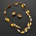 Vintage Schaperelli Costume Necklace and Earclips