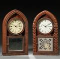 Two JC Brown Rosewood Fusee Ripplefront Beehive Clock