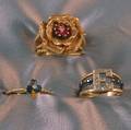 Three Gold Gemset Rings