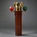 Dual Burner AB Lyth Brass and Mahogany Compensating Binnacle