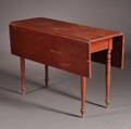 Redpainted Pine and Maple Dropleaf Table