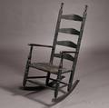 Blackpainted Slatback Armed Rocking Chair