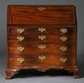 Chippendale Mahogany Oxbow Serpentine Slantlid Desk