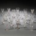 Twentyone Pieces of Colorless Blown and Cut Glass Stemware