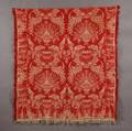 Woven Red and White TiedBeiderwand Coverlet with Bostontown Border