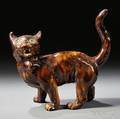 Redware Startled Cat Figure