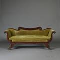 Classical Carved Mahogany and Mahogany Veneer Sofa