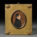 American School 19th Century Profile Portrait Miniature of a Young Man
