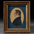 Rufus Porter American 17921884 Small Profile Portrait of a Young Man Moses Hale Pillsbury