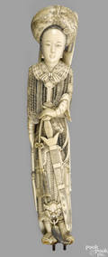 Chinese carved ivory figure of a female warrior 19th c