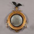 Diminutive Classical Ebonized and Gilt Convex Mirror