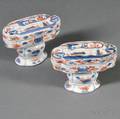 Pair of Chinese Export Imaridecorated Porcelain Covered Spice Containers