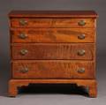Chippendale Tiger Maple Chest of Four Drawers