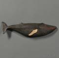 Carved and Painted Wooden Humpback Whale Plaque