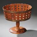 Pierced Cedar Ware and Brass Compote