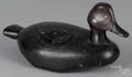 Carved and painted redhead duck decoy