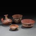 Four PreColumbian Polychrome Pottery Items