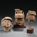 Three PreColumbian Pottery Head Fragments