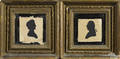 Pair of Peales Museum hollowcut silhouettes of George and Martha Washington ca 1800