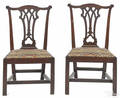 Pair of Pennsylvania Chippendale walnut dining chairs ca 1775
