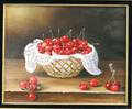 Colette Privat French b 1935 Still Life with Basket of Cherries