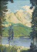 Continental School 20th Century Alpine Lake View