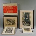 Five Framed Prints Rudolf Ru Harold van Rossem Dutch b 1924 Impressions of Southern Italy