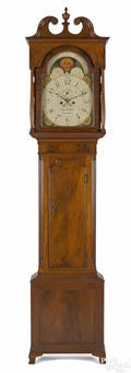 Philadelphia Chippendale mahogany tall case clock ca 1800
