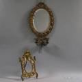 Ormolu and Porcelain KPM Frame and a Gilt Mirrored Sconce