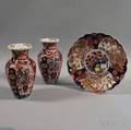 Pair of Imari Vases and a Charger