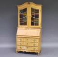 Georgianstyle Oak and Leaded Glass Secretary and Bookcase