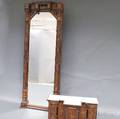 Large Renaissance Revival Carved Walnut and Parcelgilt Pier Mirror