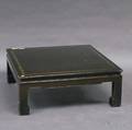 Asian Motherofpearlinlaid Black Lacquered Wooden Low Table