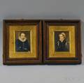 Ida Calzolari Italian b 1936 Pair of Flemishstyle Portrait Miniatures on Ivory