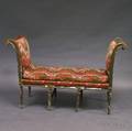 French Neoclassical Painted and Upholstered Window Bench