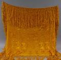 Orange Floralembroidered Silk Shawl