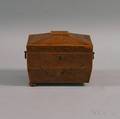 George III Inlaid Burl Veneer Tea Caddy
