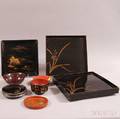 Assorted Japanese Black Gold and Red Lacquer Tableware