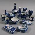 Fourteen Wedgwood Dark Blue Jasper Items