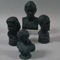 Four Modern Wedgwood Black Basalt Busts