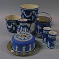 Seven Wedgwood Dark Blue Jasper Items