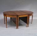 Federalstyle Walnut Veneer Threepiece Dining Table