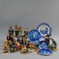 Fifteen Pottery Figures and Eleven Plates