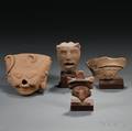 Four Mexican PreColumbian Pottery Head Fragments