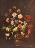 Continental or American School 19th or 20th Century Still Life with Urn of Flowers