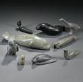 Nine Eskimo Carved Soapstone Items