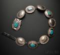 Navajo Silver and Turquoise Concha Belt