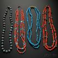 Four Stone and Trade Bead Necklaces
