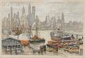 Hans Figura Austrian b 1898 Skyline from Brooklyn