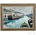 Charles Levier French 19202003 Painting Le Canal